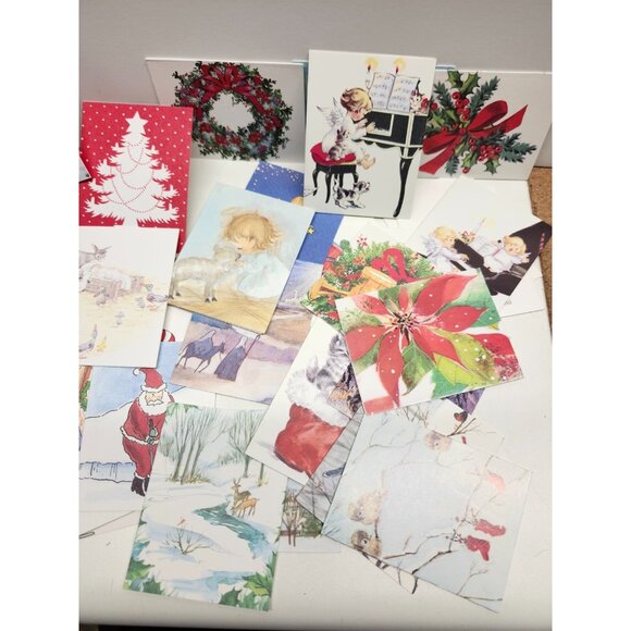 Lot of 58 Vintage Kristin Elliott Christmas Greeting Cards 3.25"x2.5" Holiday - Picture 2 of 9